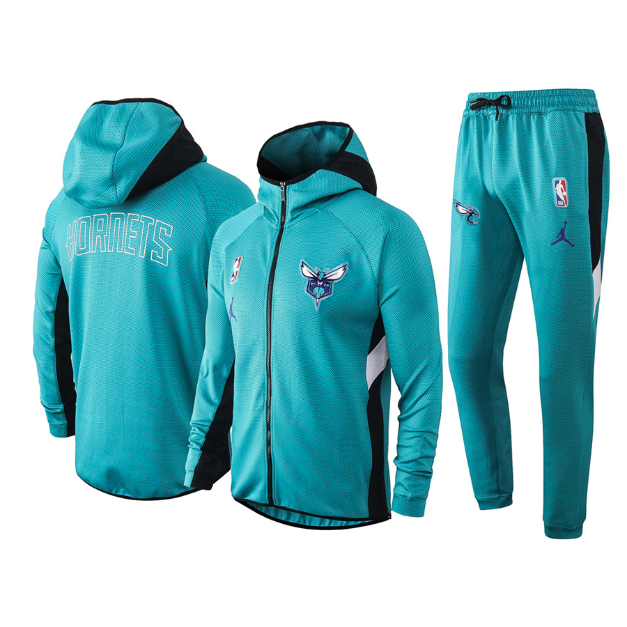 Men's Charlotte Hornets 2019/20 Showtime Full-Zip Therma Flex Performance Hoodie