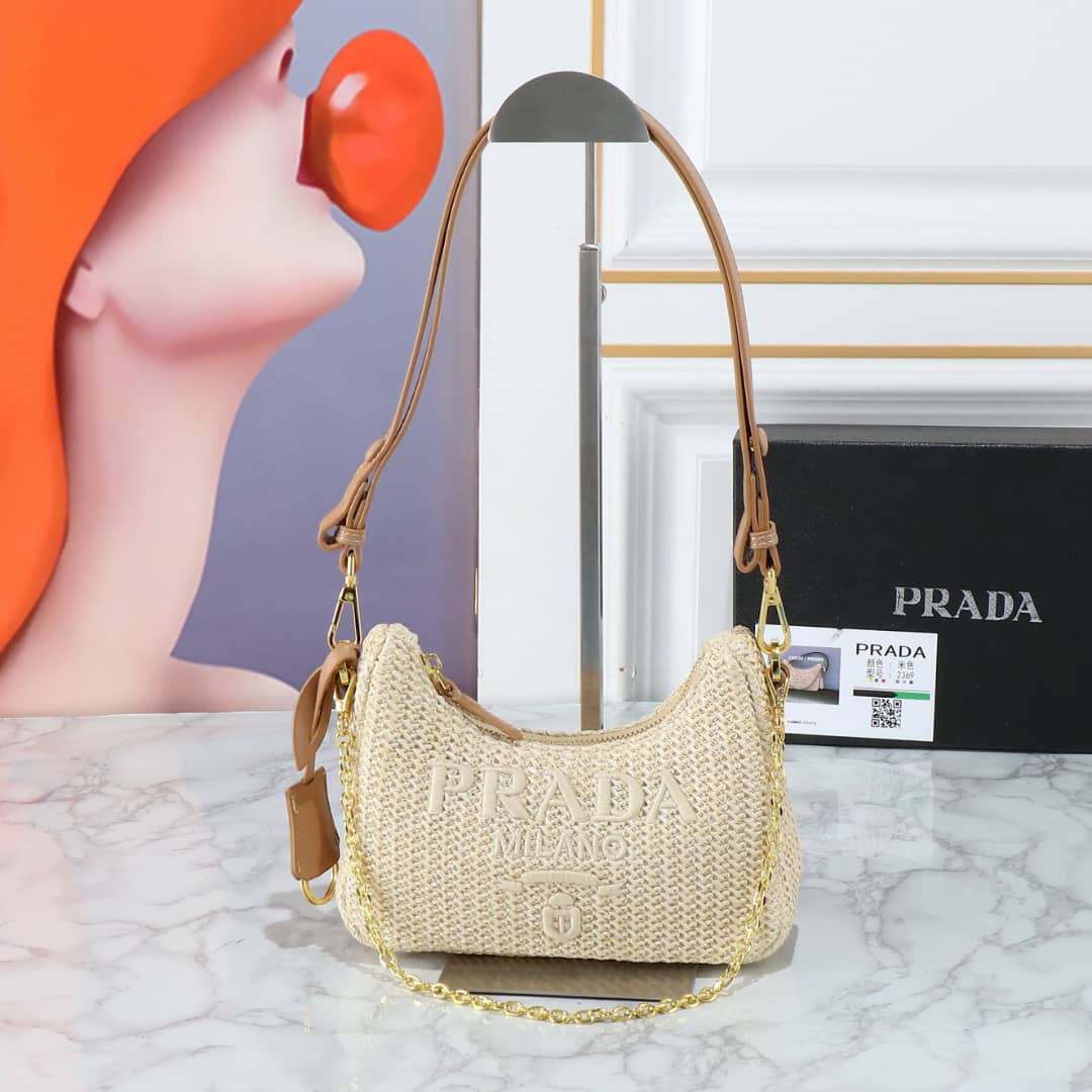 Prada Re Edition Crochet Bag Natural 22Cm