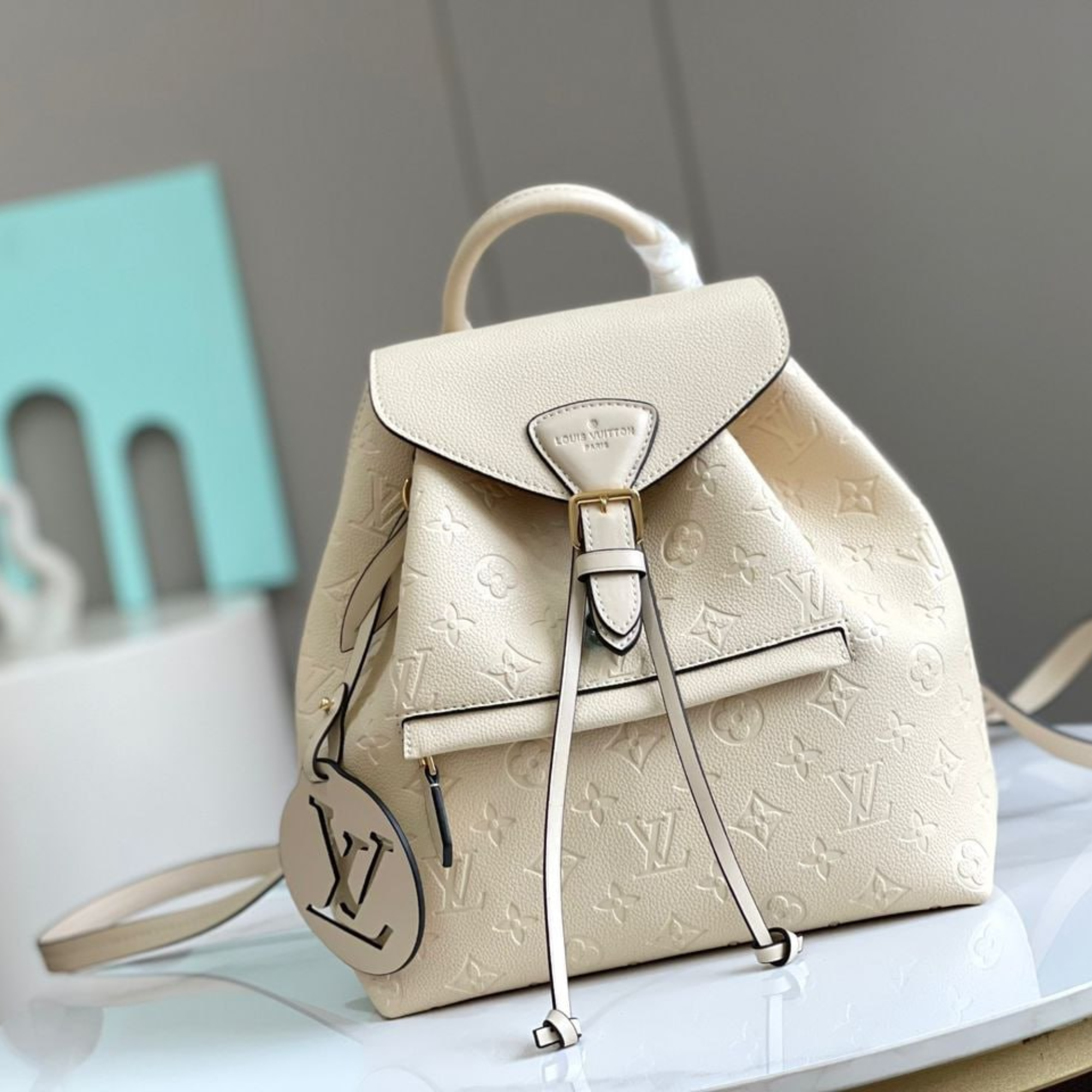 Louis Vuitton Montsouris Backpack Empreinte White 25Cm