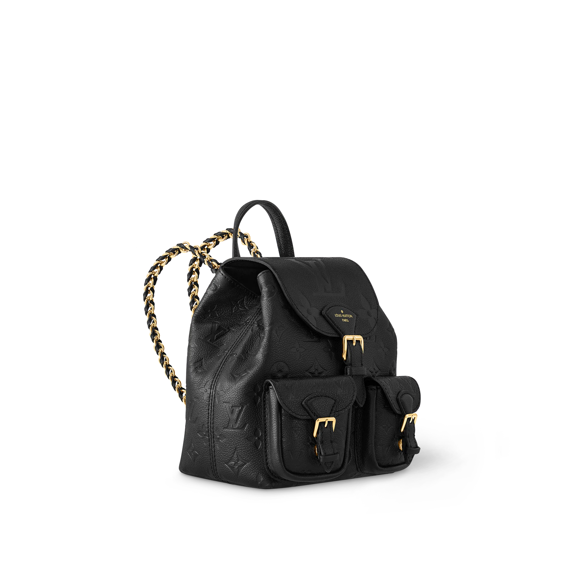 Louis Vuitton Backup Monogram Empreinte Leather – Women – Handbags Black