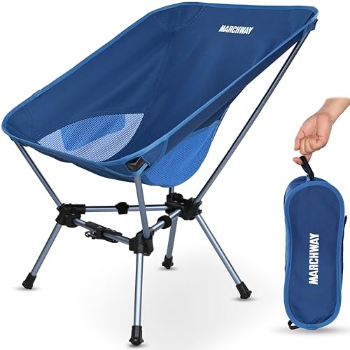 MARCHWAY Lightweight Folding High Back Camping Chair with Head Support, Stable Portable Compact for Outdoor Camp, Travel, Beach, Picnic, Festival, Hiking, Backpacking (Highback Khaki)