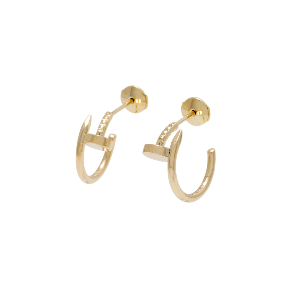Cartier Juste un Clou Hoop Earrings 18K Yellow Gold B8301235