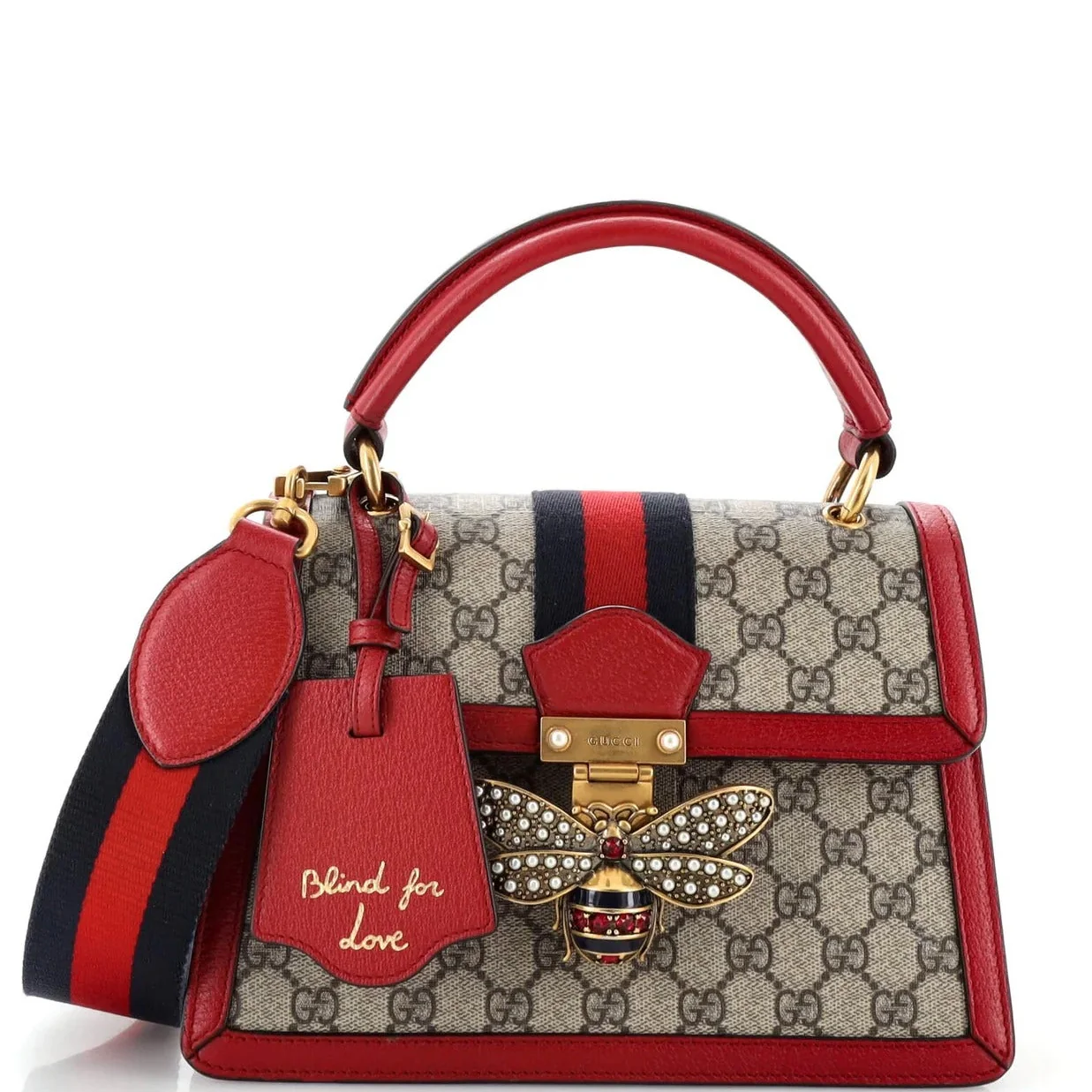 Gucci GG Supreme Canvas Queen Margaret Handbag –  Red