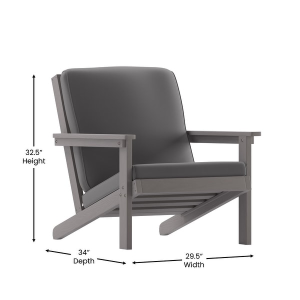 AllWeather Poly Resin Adirondack Style Chair and Cushions