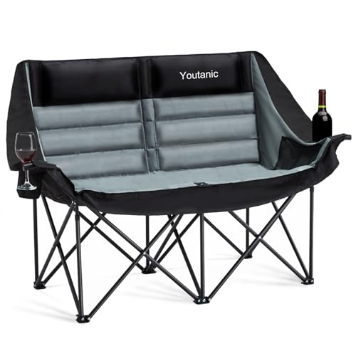 Oversized Camping Chair, Portable Folding Camping Chairs with Side Pocket, Cup Holder and Carry Bag, Heavy Duty Outdoor Camping Chairs for Adults, Fishing, Sports, Trip, up to 400lbs, Style 1