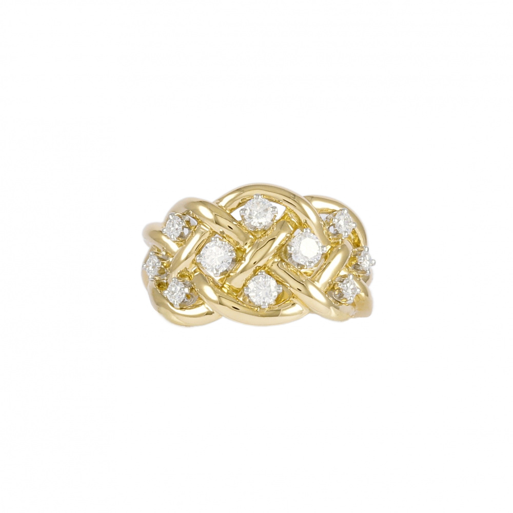 Tiffany & Co. Tiffany Wildflower Double K18YG Yellow Gold Pt Platinum Ring Platinum & 18K Yellow Gold Diamond