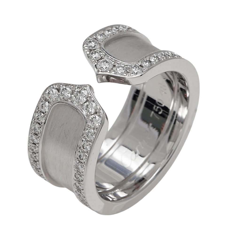 Cartier 2C C Do Wide Lm Ring 18K White Gold Diamond