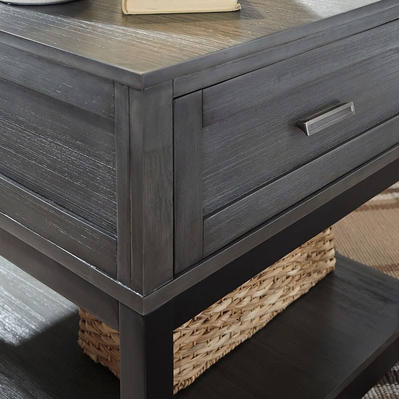 Caitbrook - Gray/Black - Rectangular End Table