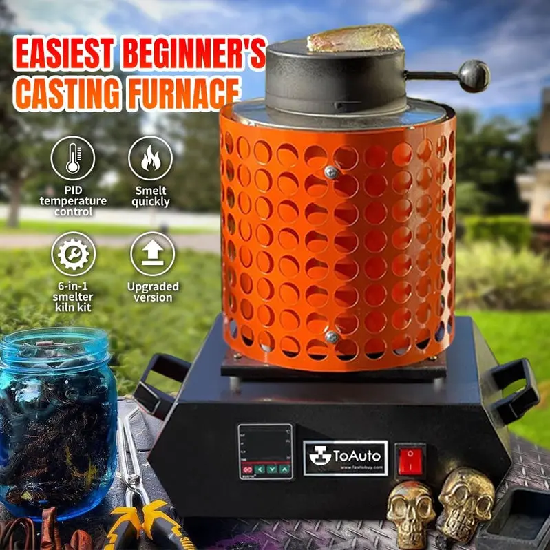 TOAUTO TGF3000-V1.1 Gold Melting Furnace – 1400W, 2100°F, Supports 1–3 kg Capacity
