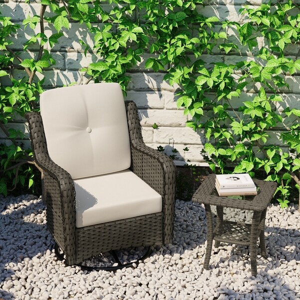 Patio Rattan Chairs Swivel Rocker
