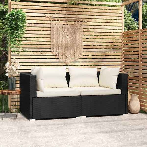 vidaXL Patio Sofa Sectional Sofa Couch Loveseat Outdoor Armchair Poly Rattan