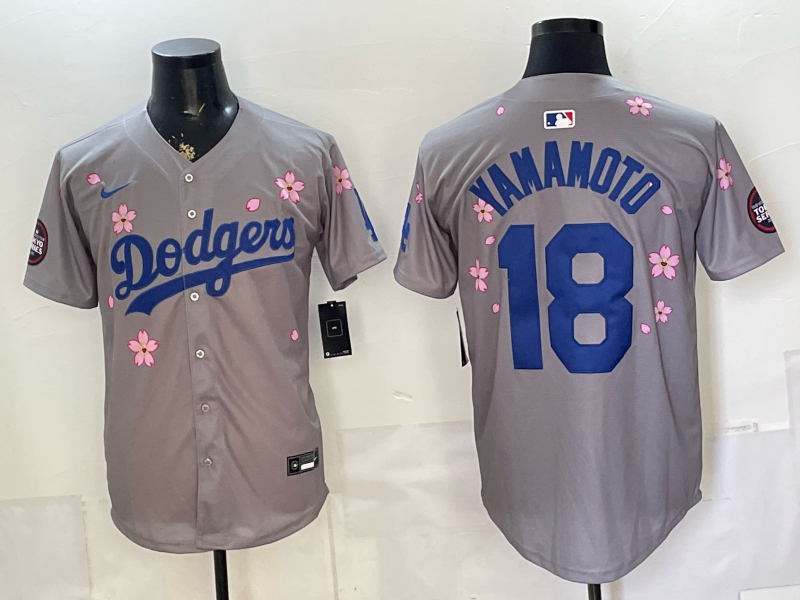 Men's Los Angeles Dodgers Yoshinobu Yamamoto #18 Gray Alternate Limited Jersey