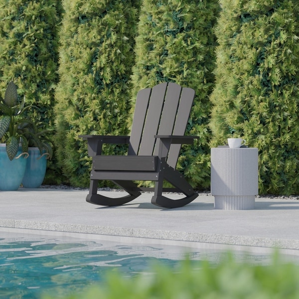 Commercial AllWeather Rocking Adirondack Chair with Swiveling Cupholder