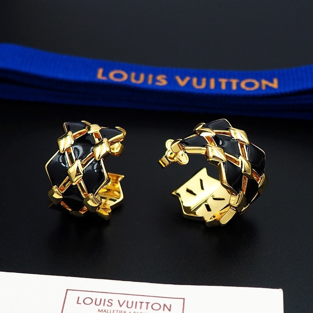 Louis Vuitton Lv Malletage Earrings Gold M01685