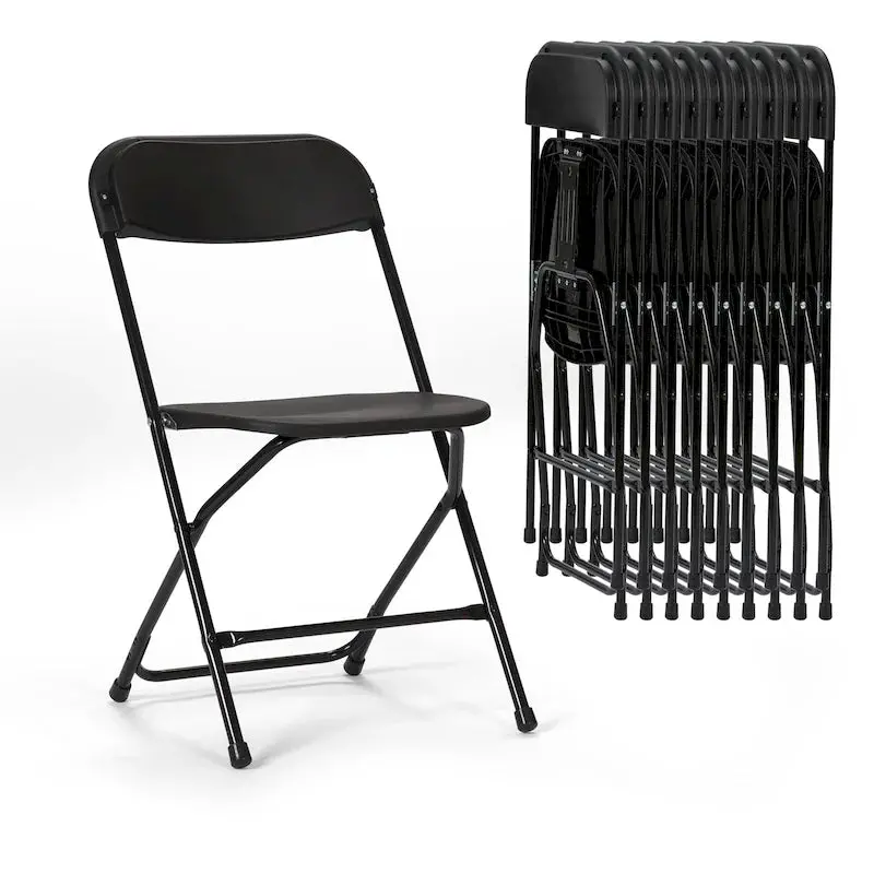 Set of 10 Lightweight Folding Plastic Chairs – 350 lb. Weight Capacity, Ideal for Events & Indoor/Outdoor Use