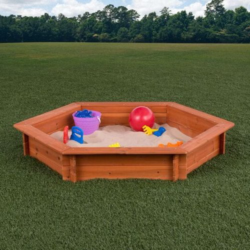 Creative Cedar Designs Hexagon Wooden Sandbox 5′ x 4′