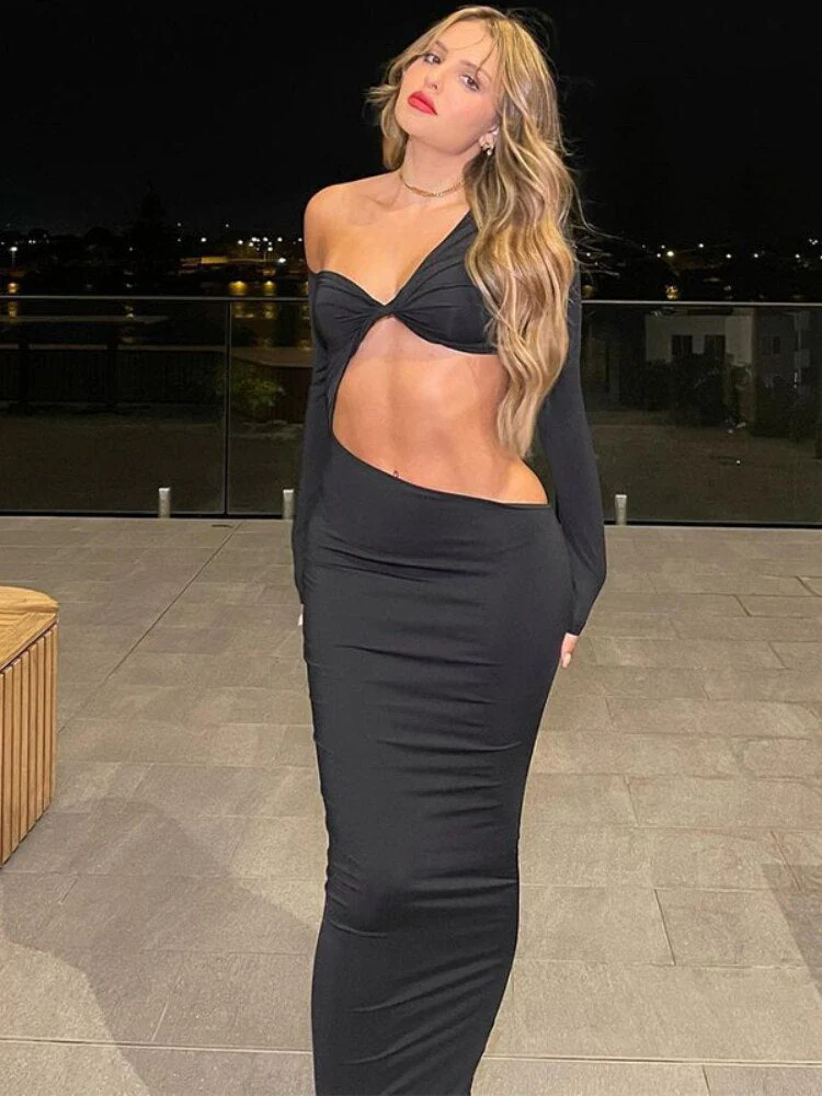 Elegant Cutout Long Sleeve Bodycon DressClistos