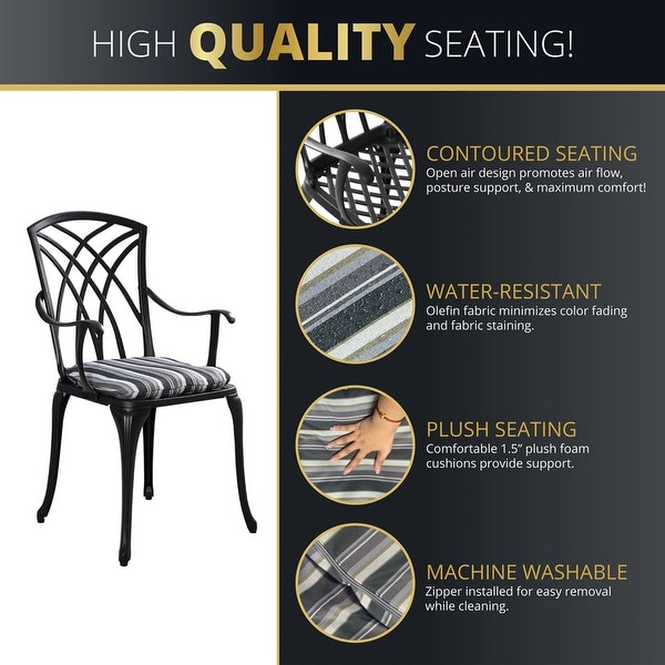 Kinger Home Ekta 24Inch Patio Bistro Sets 3 Piece Cast Aluminum