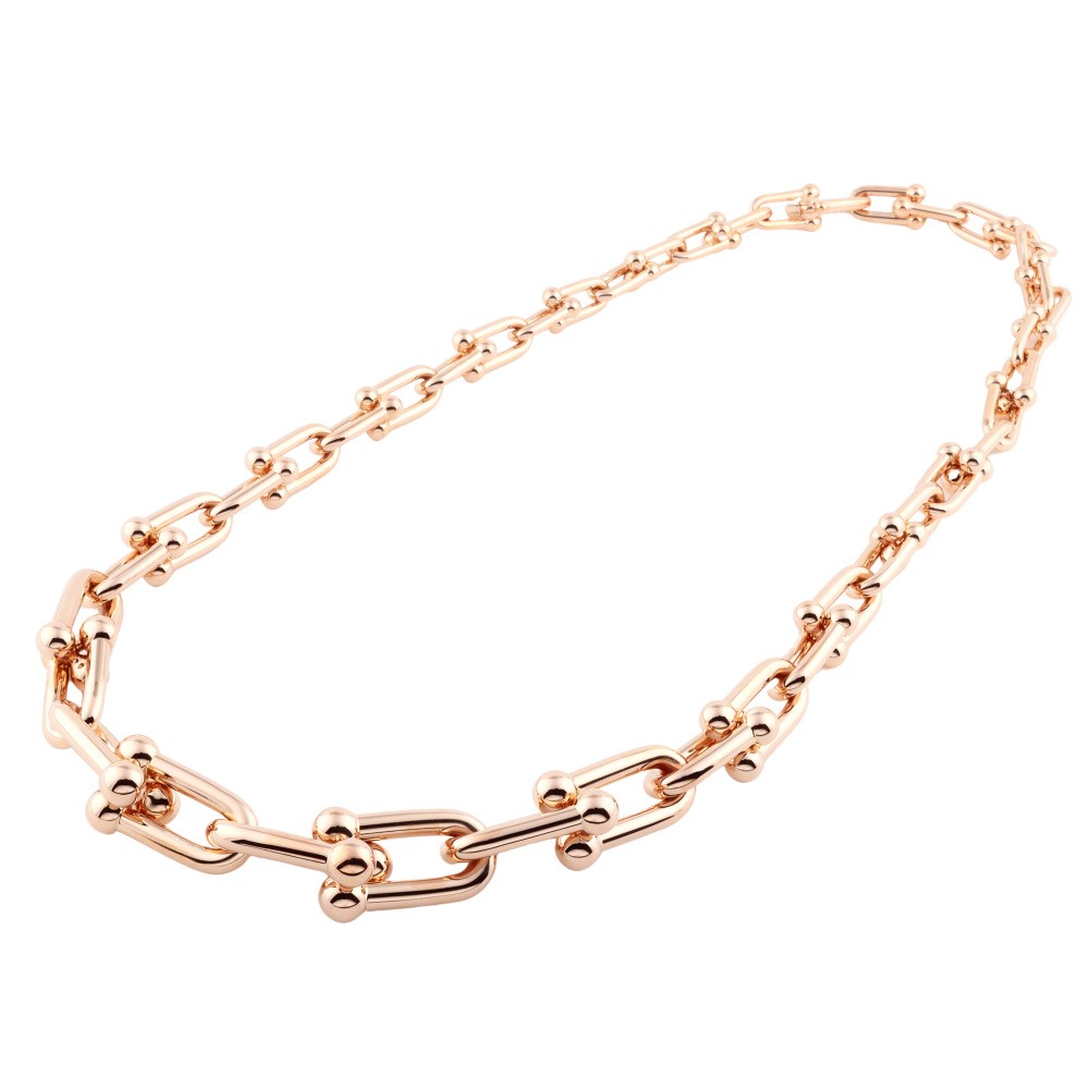 Tiffany & Co. Hardware Graduated Link Necklace 18K Rose Gold