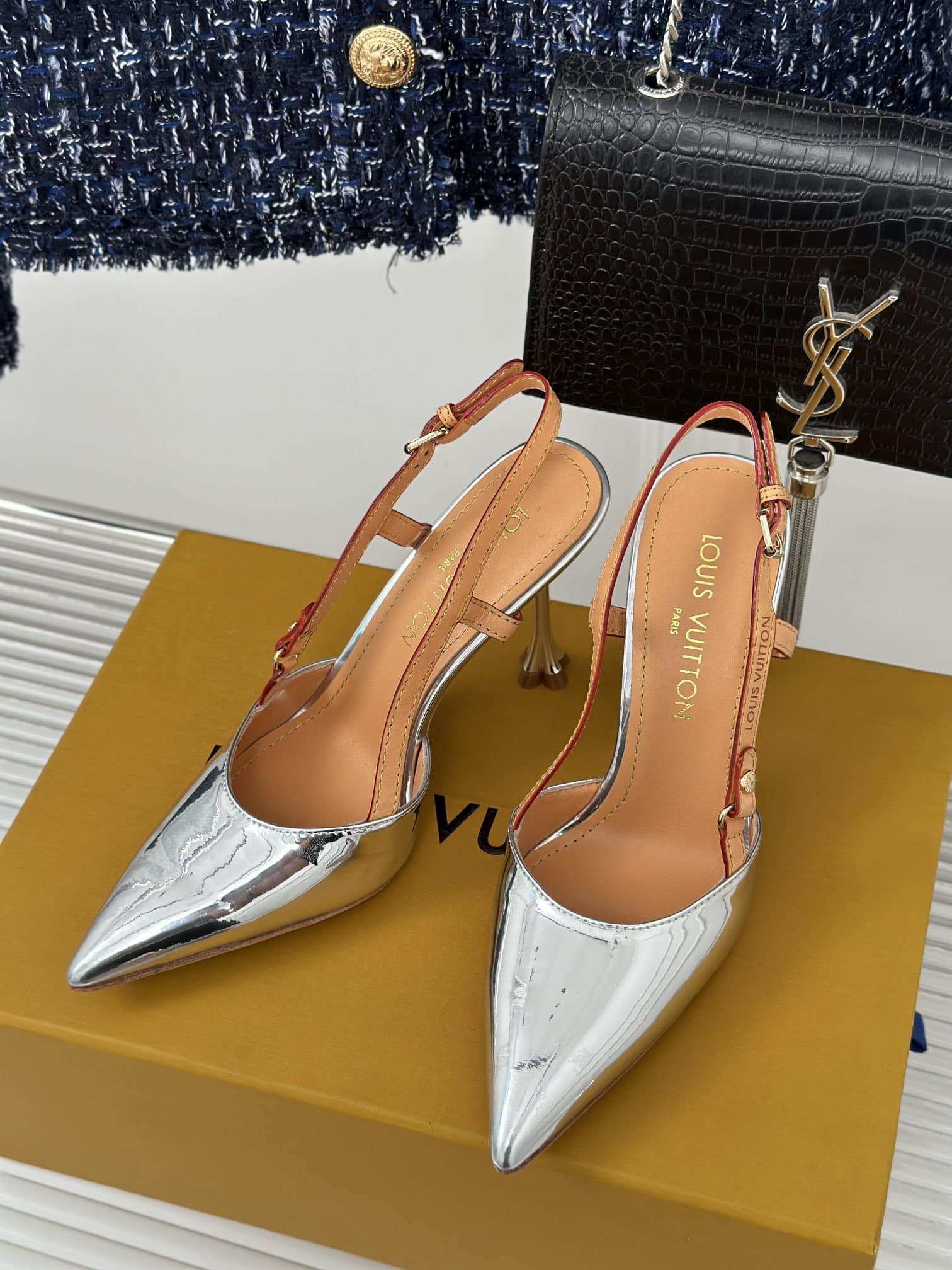 Louis Vuitton Blossom Slingback Pump Silver