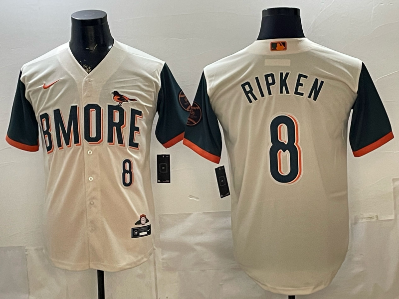 Men's Baltimore Orioles Cal Ripken Jr. #8 Cream 2026 City Connect Stadium Jersey