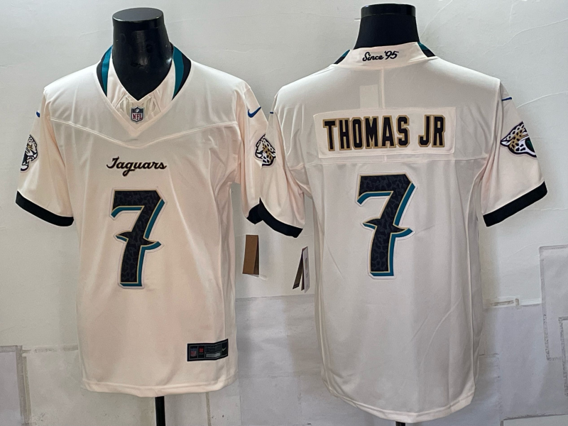 Men's Jacksonville Jaguars Brian Thomas Jr. #7 Natural 2026 Rivalries Collection Game Jersey