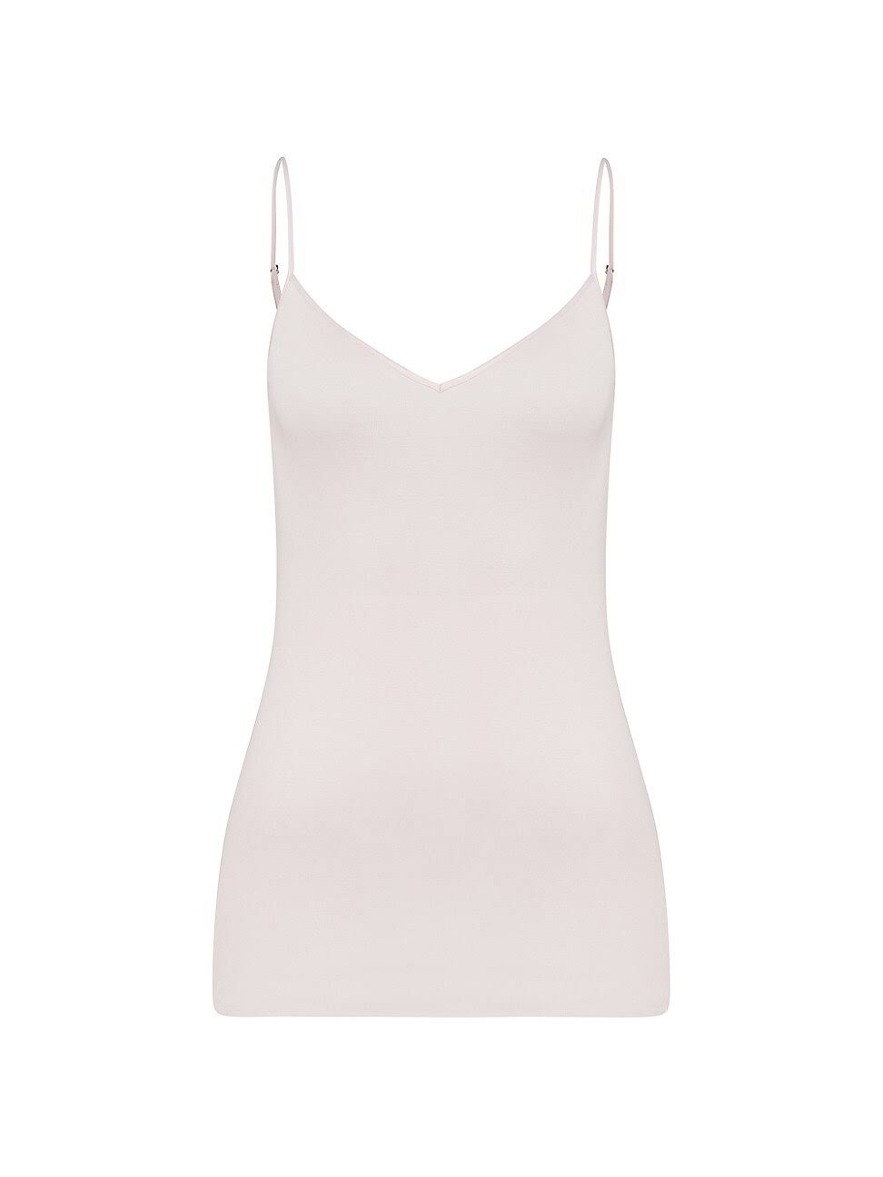 Hanro Cotton Seamless V-Neck Camisole Large / Gentle Pink