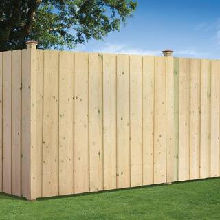 Outdoor Essentials 6 ft. H x 8 ft. W Pressure-Treated Pine Board-on-Board Dog Ear Wood Fence Panel 106586