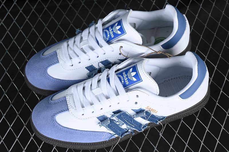 Adidas Samba Vegan Og White/Black/Blue IG1024