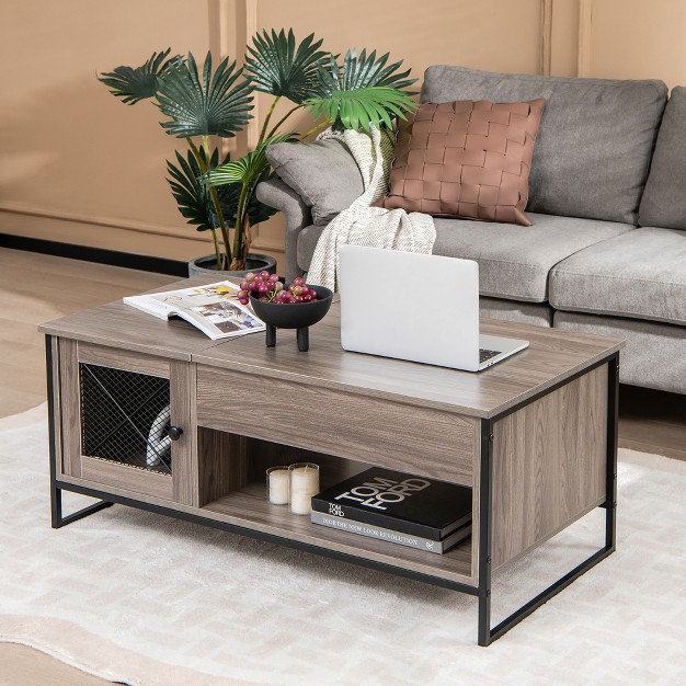 Costway Lift Top Coffee Table 42 x27 x27 W Storage amp hidden Compartment amp Open Shelf Living Room