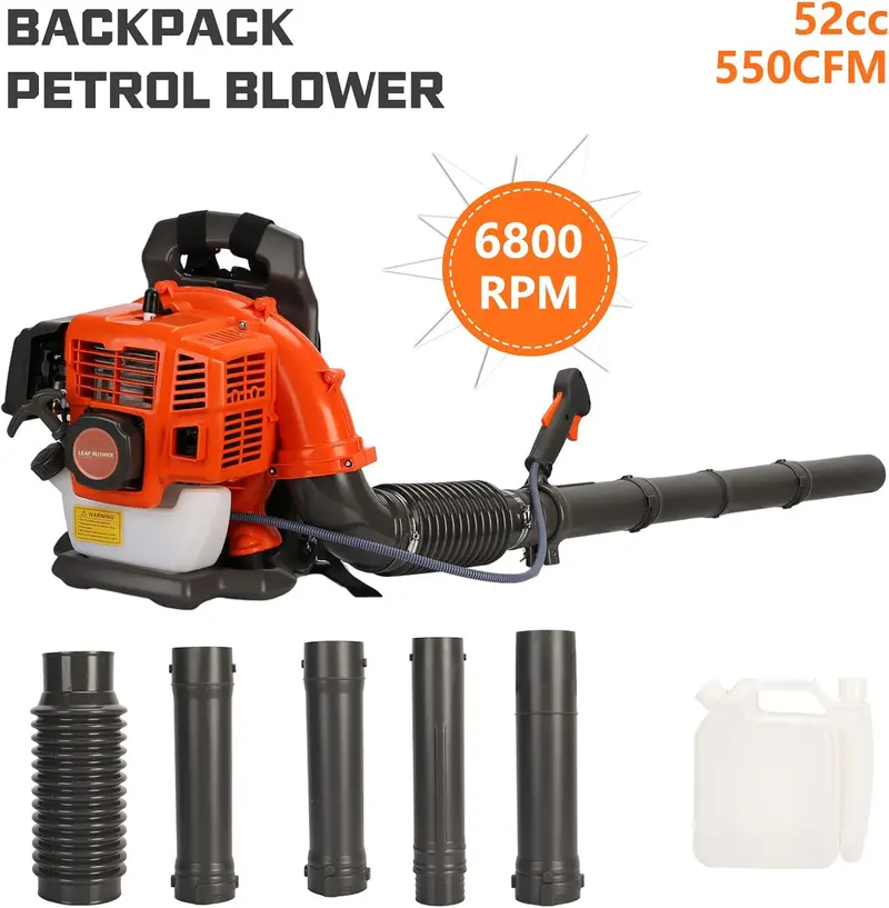 ZTGD Gas-Powered Backpack Leaf Blower – Air-Cooled Engine for Lawn & Garden Use