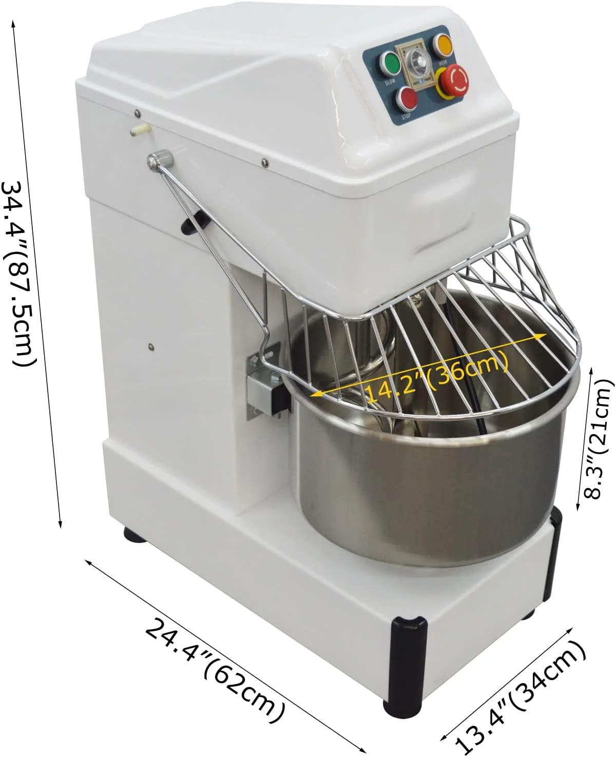 PreAsion Commercial Dough Food Mixer Dough Kneading Machine Double Speed Double Action Dough Mixer 110V 20L 1500W