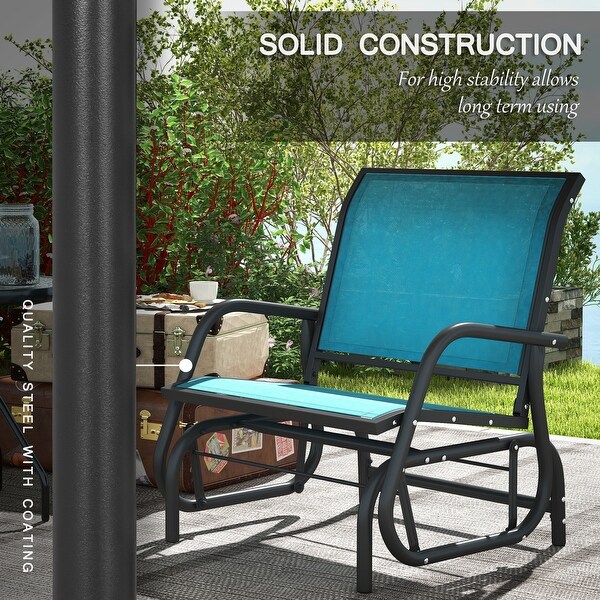 Outsunny Glider/Rocking Chair Set with Breathable Mesh Fabric,Curved Armrest