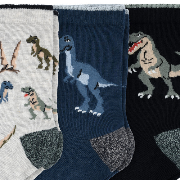 Topolino 3 Paar Jungen Socken mit Dino-Motiven