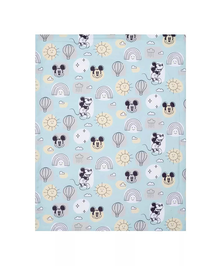 Lambs and Ivy Disney Baby Classic Mickey Mouse Blue White Soft Fleece Baby Blanket