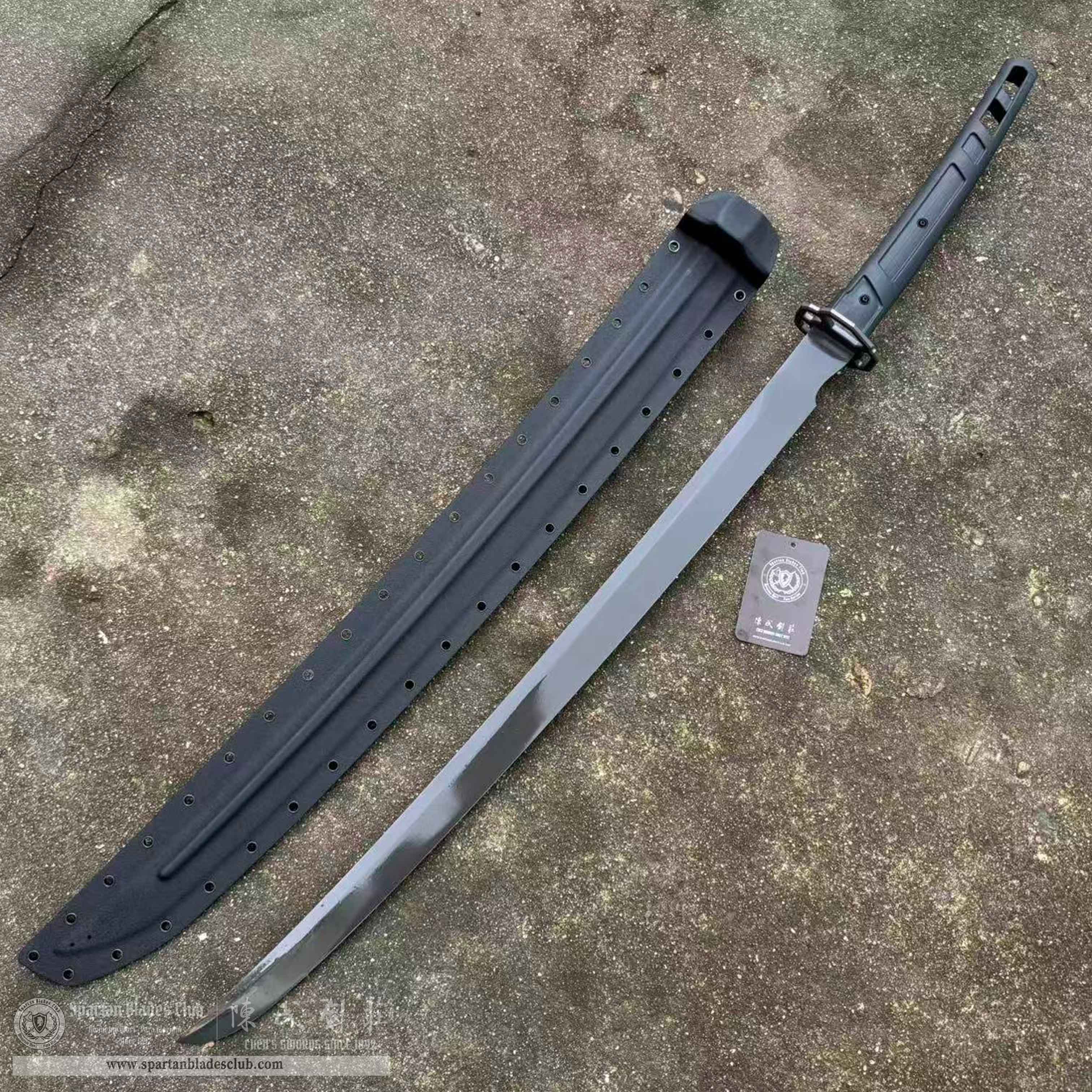 HR07 | Ruin Stalker | Tactical Sword | 60Si2Mn Spring Steel | Titanium PVD Coating (Gray & Silver) | Black | Tactical Wakizashi | Full Tang | Battle-ready | Spartan Blades Club (陳氏劍莊 CHEN'S SWORDS 1892) - Spartan Blades Club - 陳氏劍莊1892