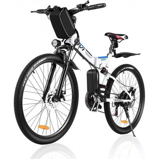 Electric Bike for Adults, Folding Electric Mountain Bicycle Adults 26 inch E-Bike 350W Motor Professional 21 Speed Gears with Removable36V 8Ah Lithium-Ion Battery