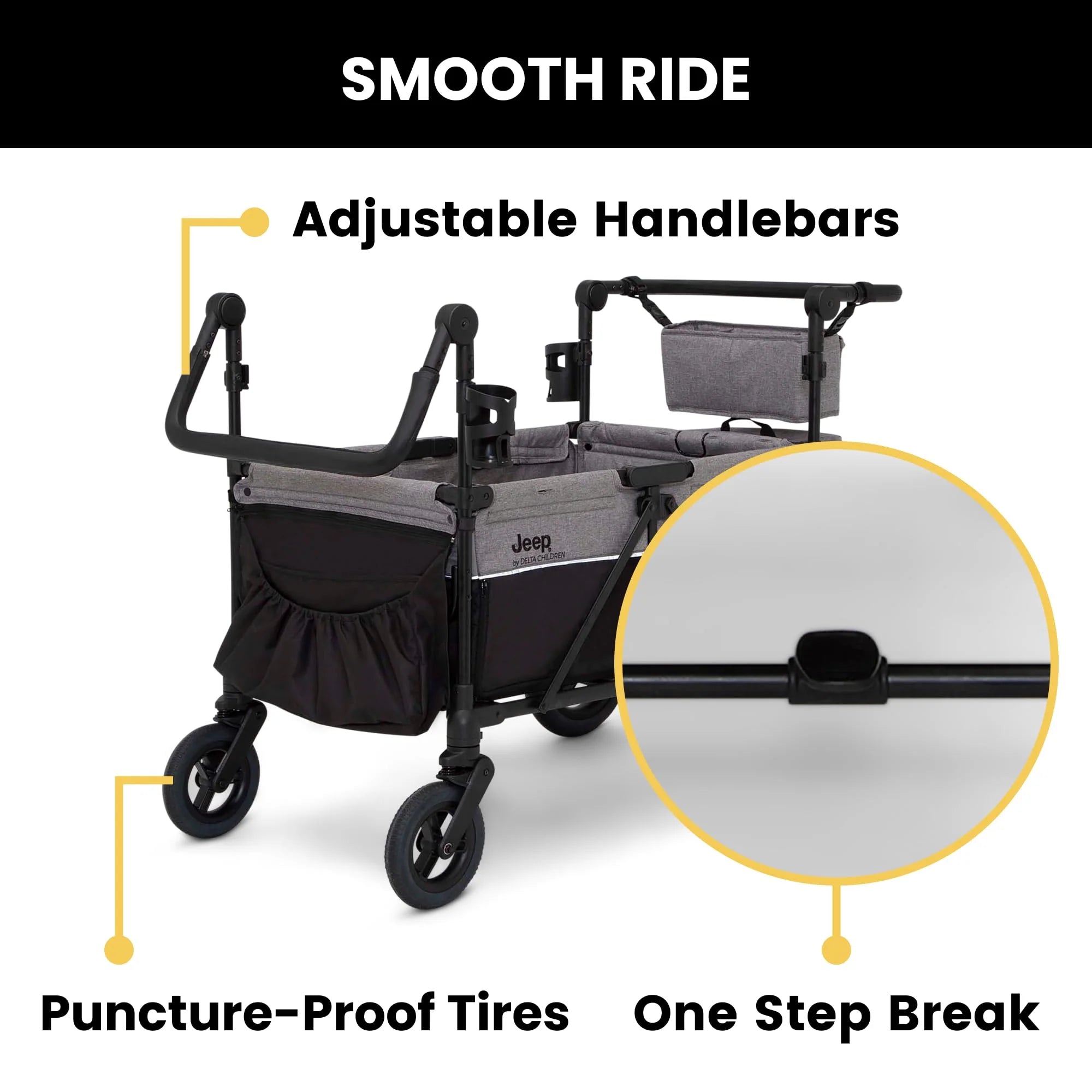 2026 Jeep Wrangler Deluxe 4 Seater Stroller Wagon by Delta Children