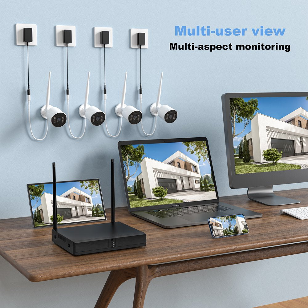 Topvision 4Pcs Security Wired Camera System, 8CH 3MP NVR Home Security, 1080P IP Security Surveillance Cameras