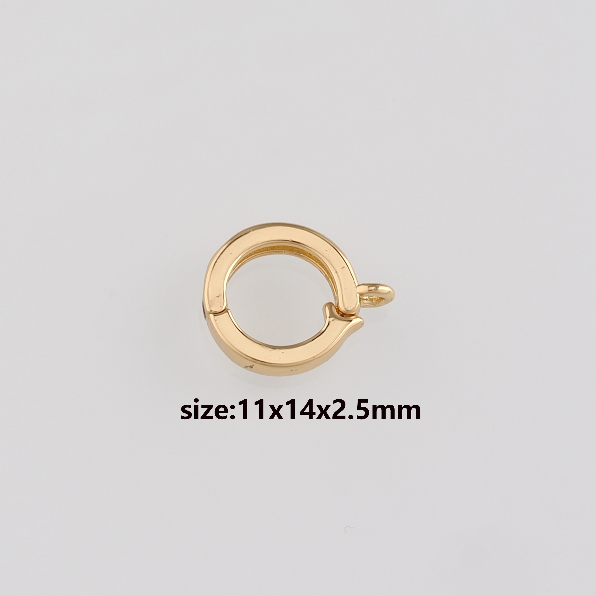 18K Gold Filled Round Snap Clasp,Dainty Push Gate Clasp Lock for DIY Jewelry Necklace Bracelet