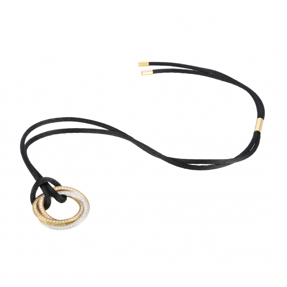 Cartier Trinity Necklace Tri-Gold Diamond N3027000