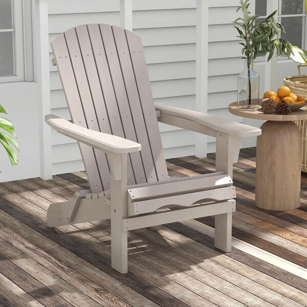 Costway Folding Adirondack Chair Set of 1/4 with High Backrest and Wide