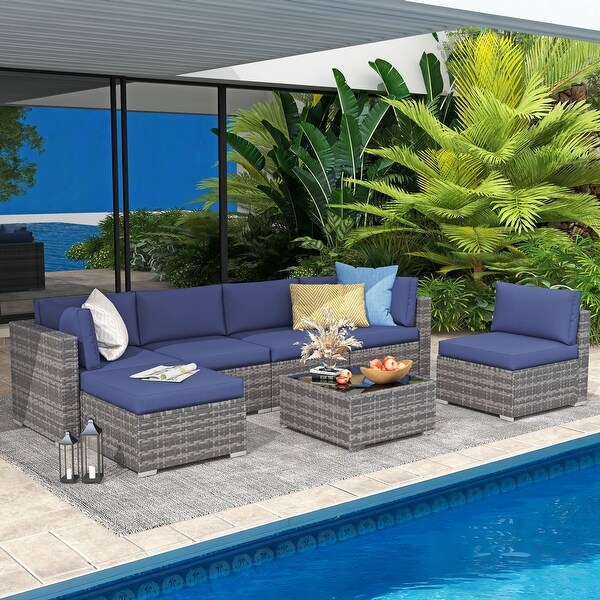 7piece Wicker Sectional Sofa Set