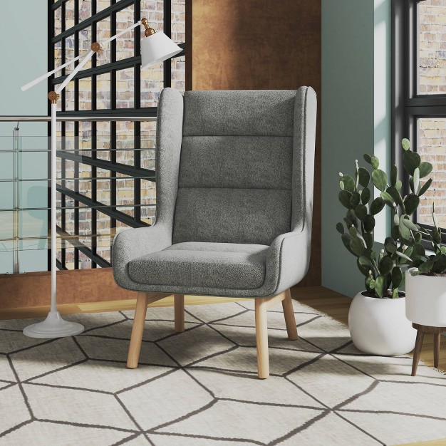 Set Of 2 Sampson Twill Accent Chairs Gray Manhattan Comfort