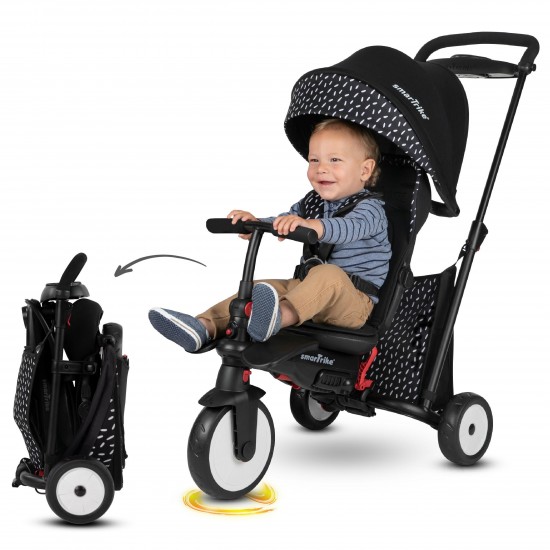 STR5, 7-in-1 Folding baby Stroller Tricycle, 9M+ – B&W