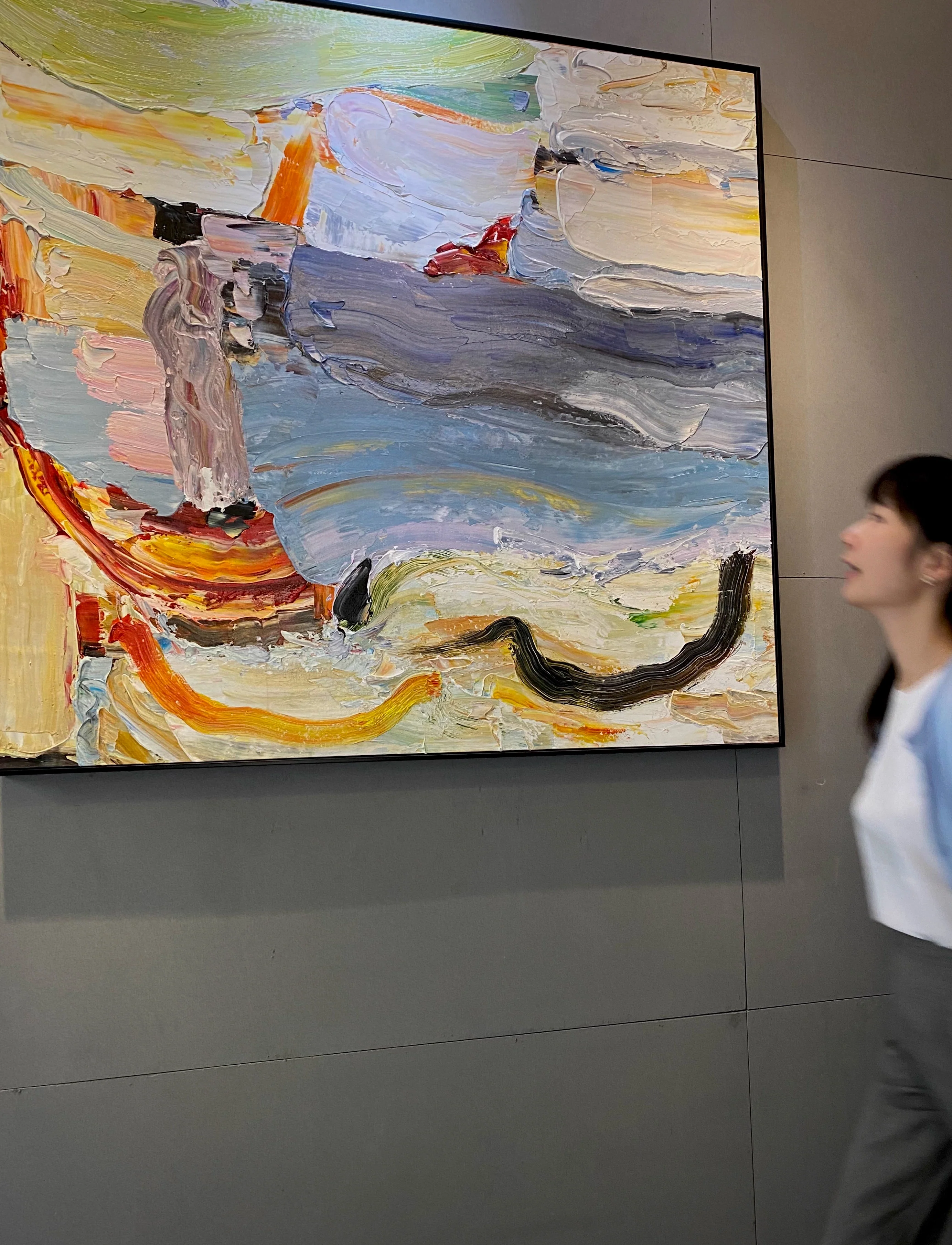 DZ999 - Los Angeles Custom Thick Color Pure Hand-Painted Oil Painting Entry Modern Abstract Collision Color Handmade Large Painting Series