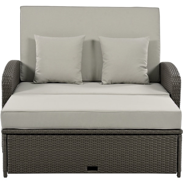 PE Wicker Rattan Reclining Sofa Chair