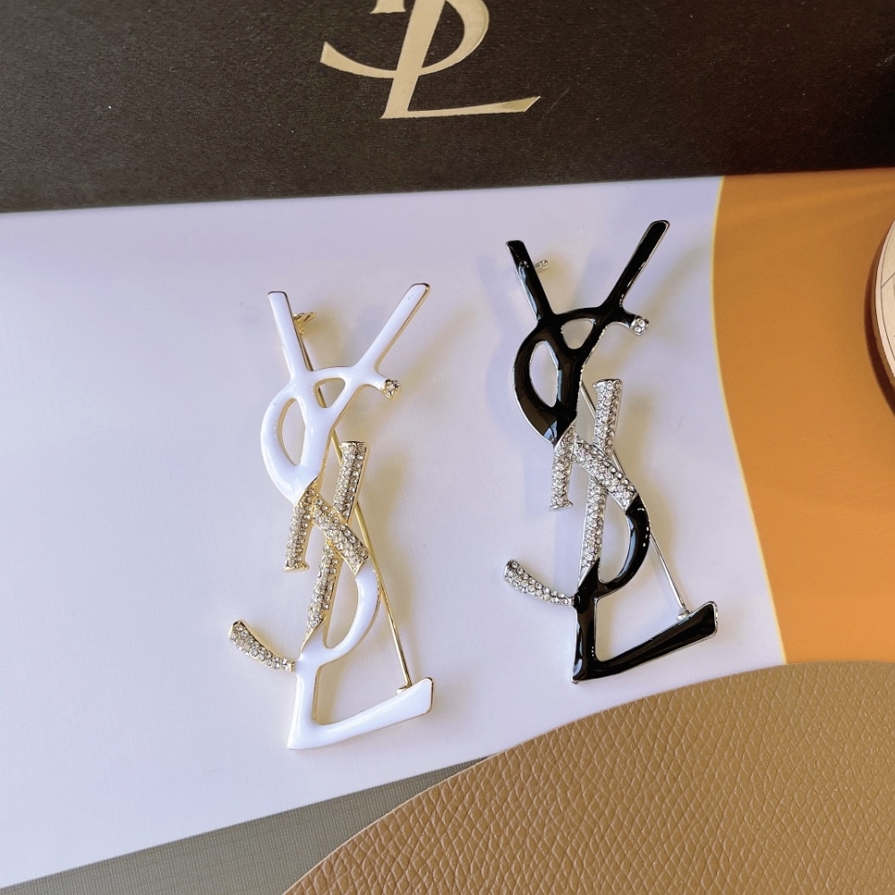 Saint Laurent Ysl Brooch Black