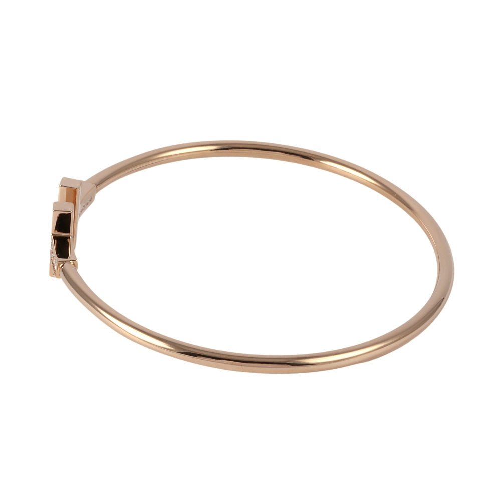Tiffany & Co. Tiffany T Wire Bracelet 18K Rose Gold Diamond 35093354