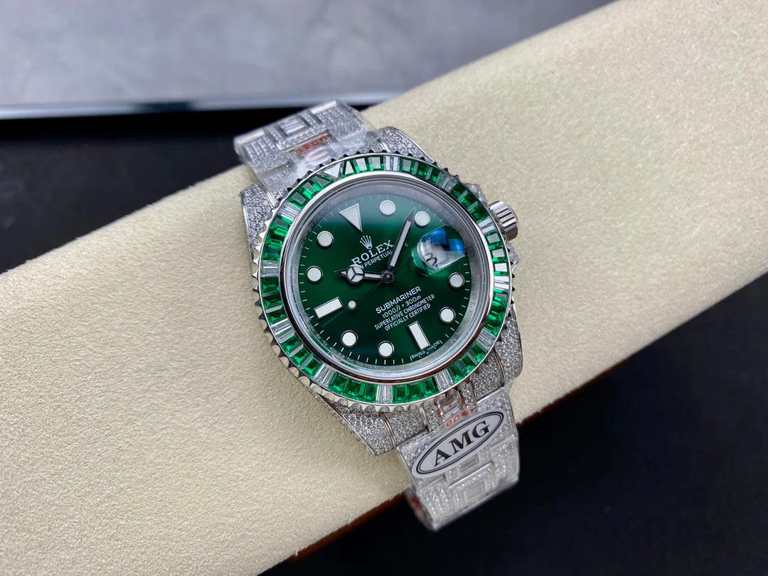 Rolex Submariner Date Green Dial Full Diamond